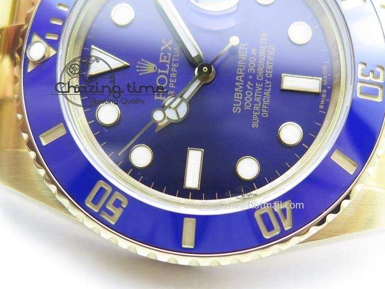 Blue Best ETA2836 BP Submariner Gold Dial Swiss Full Edition 0410